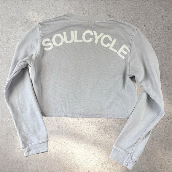 soulcycle Tops - Soulcycle Casey Cropped Sweatshirt Lilac Sz XS Skull Grunge Athleisure